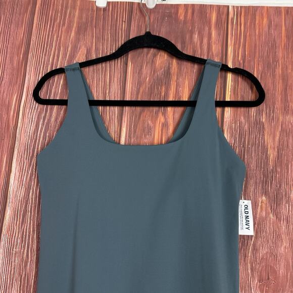 Old Navy NWT Womens M Active Powersoft Slate Blue Stretchy Dress With Shorts - Picture 2 of 5